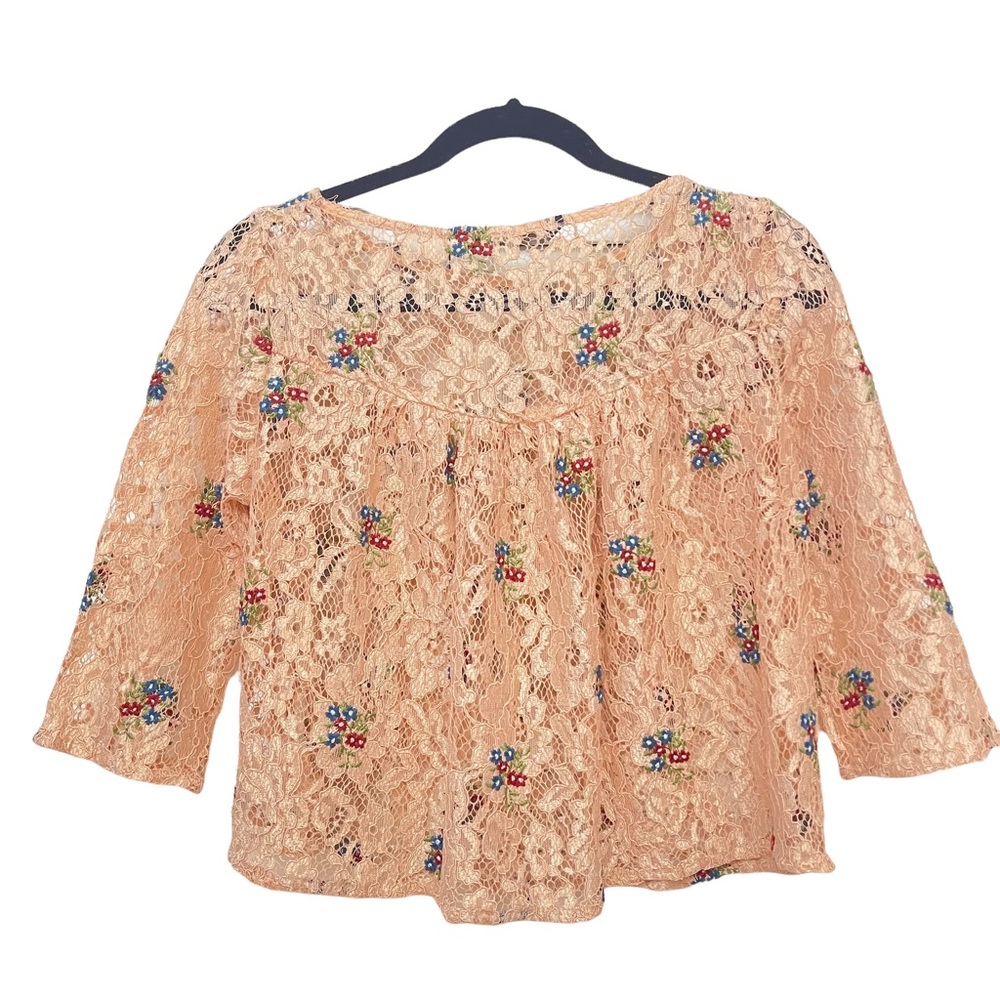 Zara Basic Collection Long Sleeve Scope Neck Lace… - image 1